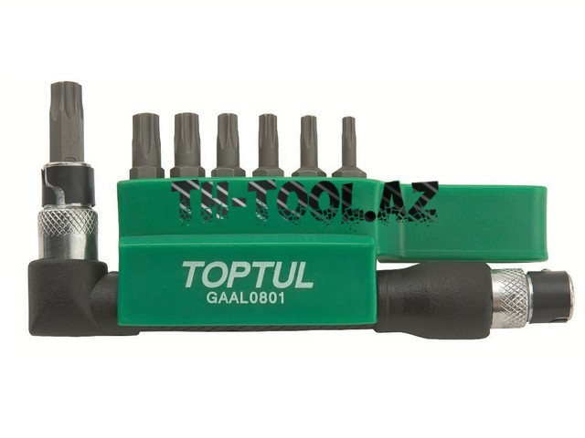 Набор бит "TORX" 1/4" Т10-Т40 30мм 8шт TOPTUL (GAAL0801)