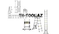 Лестница телескопическая двухсекц. алюм. 220/440см 16,5кг STARTUL (ST9723-044)