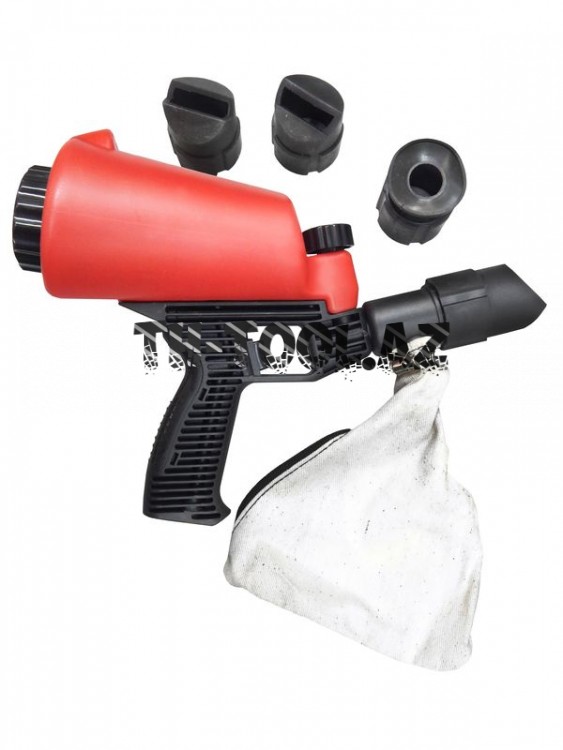 Пескоструйный пистолет со встроенной емкостью для песка 1л и резиновыми насадками (4шт)Forsage_Forsage